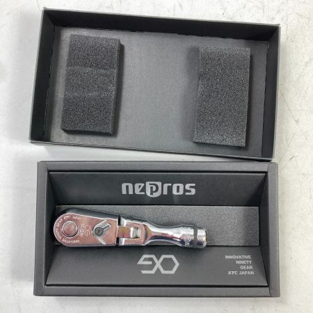  nepros ネプロス ショートフレックスラチェットハンドル 差込角9.5mm  NBC390F シルバー