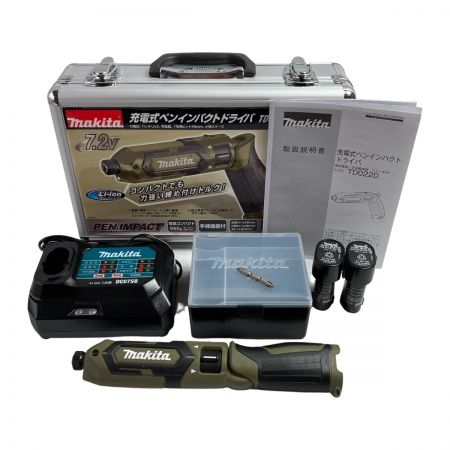  MAKITA マキタ 7.2V 充電式ペンインパクトドライバ (バッテリ2個・充電器・ケース付） TD022DSHXO オリーブ