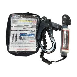 ＊＊ 椿モデル ショックアブソーバ付ランヤード シングル 新規格 20BL-ASBL-LJBL ブラック Aランク