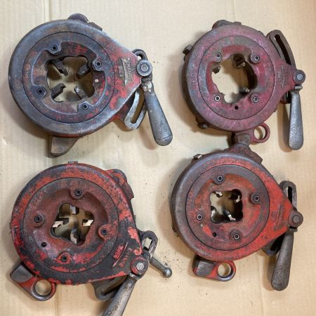  REX レッキス 自動切上ダイヘッド チェーザ付 4台セット レッド