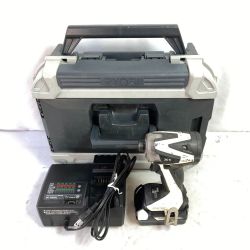 □□ RYOBI リョービ 18V 充電式インパクトドライバ (バッテリ1個・充電器・ケース付） BID-10XR ホワイト×ブラック Cランク