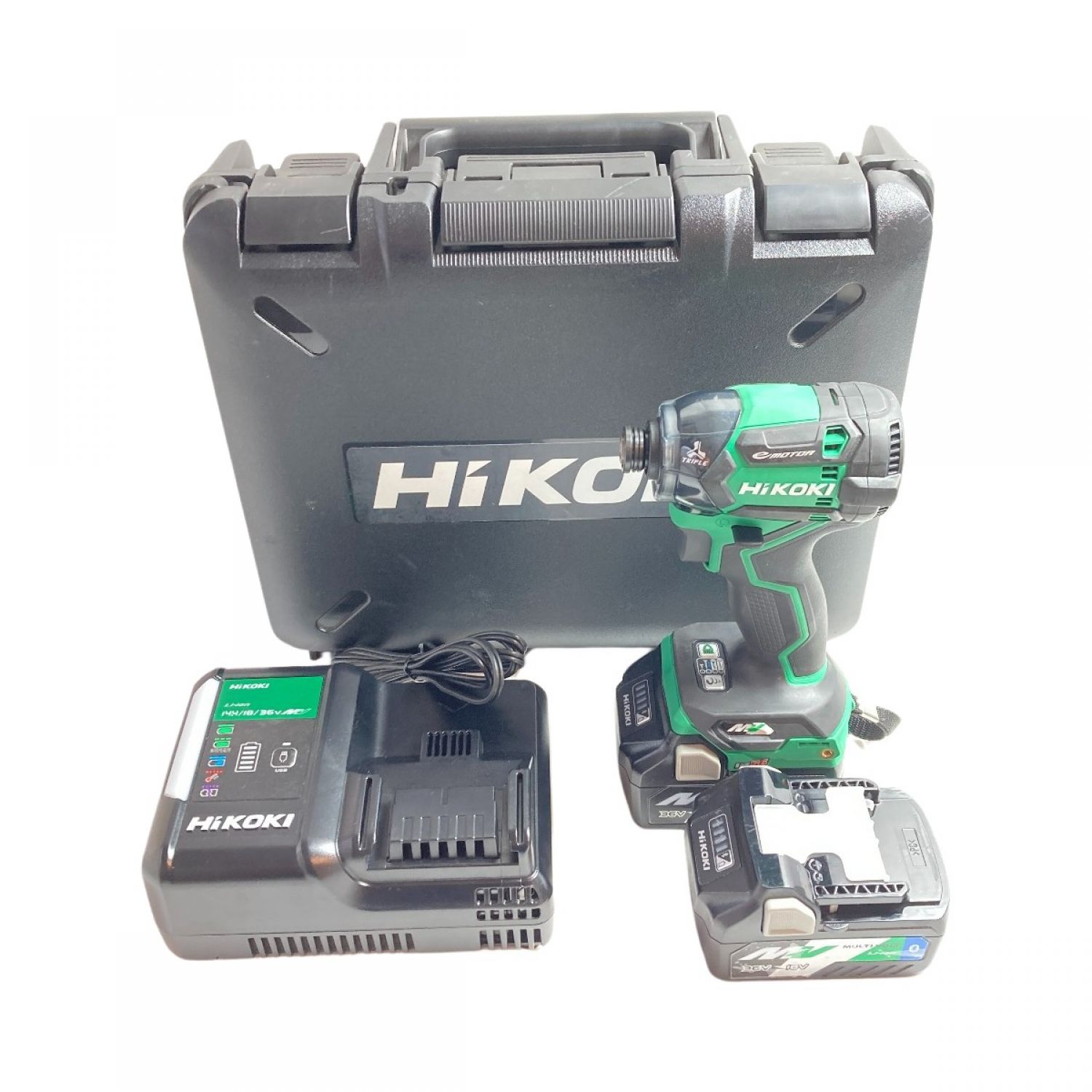 ＊＊HiKOKI ハイコーキ 36V インパクトドライバ (バッテリ2個・充電器・ケース付） WH36DC 2XPS グリーン