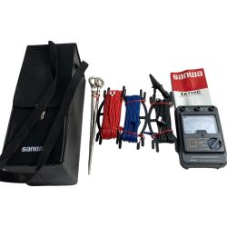 ＊＊ SANWA アナログメーター式接地抵抗計 ケース・付属品完備 EA710C グレー Aランク