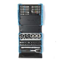 ＊＊ HAZET ハゼット スマートケース ラチェットビットセット 差し込み角6.35mm　※欠品あり 2200SC-2 ブラック×ブルー Cランク