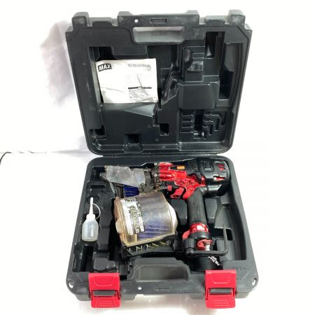  MAX マックス 90mm 高圧エア釘打ち機 スーパーネイラ ケース付 HN-90N4(D) レッド×ブラック