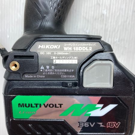  HiKOKI ハイコーキ 18V コードレスインパクトドライバ バッテリ1個付 ※充電器なし WH18DDL2 ブラック