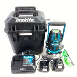 ＊＊ MAKITA マキタ グリーンレーザー墨出し器 フルライン（バッテリ1個・充電器・ケース付属）※受光器なし SK505GDN ブラック×ブルー Bランク