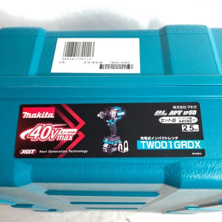  MAKITA マキタ 40Vmax 充電式インパクトレンチ (バッテリ2個・充電器・ケース付） TW001GRDX ブルー