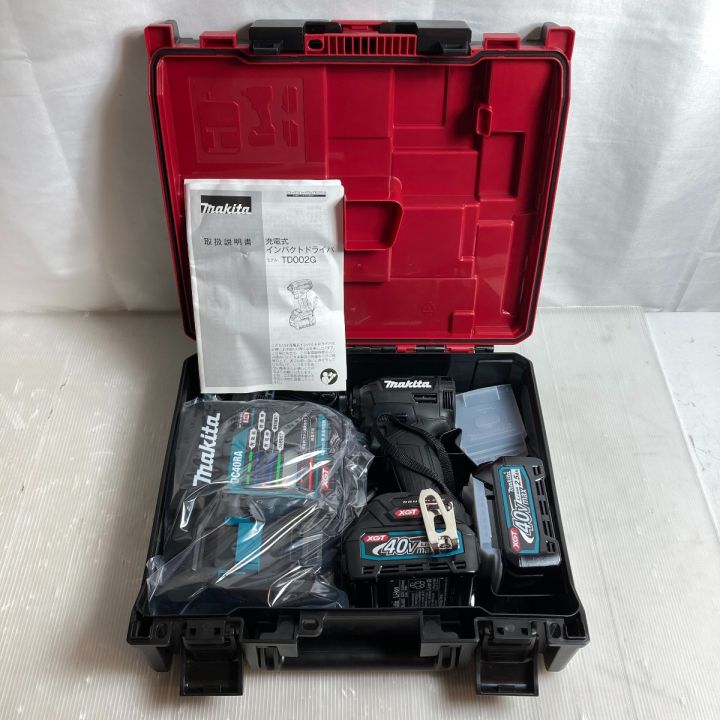 MAKITA マキタ 40Vmax 充電式インパクトドライバ (バッテリ2個・充電器・ケース付) TD002GRDXB  ブラック｜中古｜なんでもリサイクルビッグバン