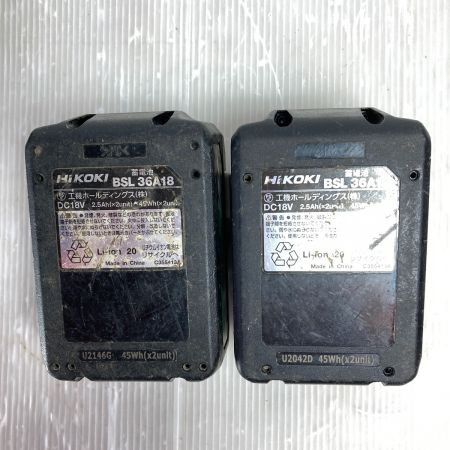  HiKOKI ハイコーキ 36V コードレスインパクトドライバ (バッテリ2個・充電器・ケース付） WH36DC 2XPB ブラック