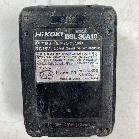  HiKOKI ハイコーキ 36V コードレスインパクトドライバ (バッテリ1個・充電器・ケース付） WH36DC グリーン×ブラック