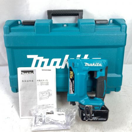  MAKITA マキタ 18V RT線 充電式タッカ バッテリ1個・ケース付 ※充電器なし ST112D ブルー