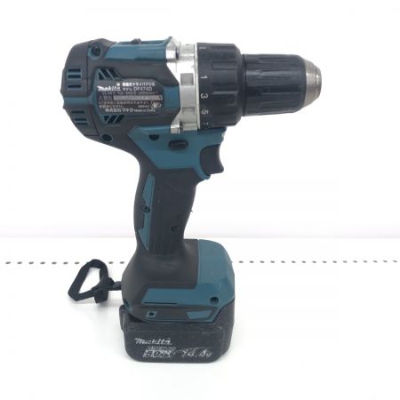 ДД MAKITA マキタ ドライバドリル 電池1個付 コードレス式 14.4v/5.0Ah  キズ・ヨゴレ有 充電回数128回 DF474D ブルー