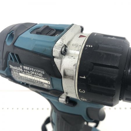 ДД MAKITA マキタ ドライバドリル 電池1個付 コードレス式 14.4v/5.0Ah  キズ・ヨゴレ有 充電回数128回 DF474D ブルー