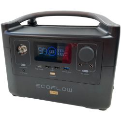 ＊＊ EcoFlow ポータブル電源 容量720Wh/出力600W EFRIVER600PRO-JP ブラック×シルバー Aランク