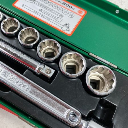 TONE トネ ソケットレンチセット 13pcs 差込角12.7mm ケース付 No.800M グリーン