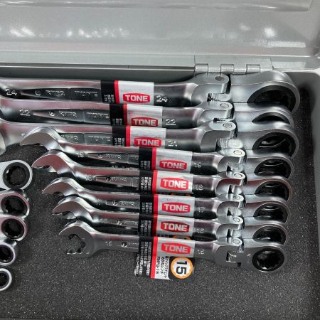  TONE トネ 首振りラチェットレンチ ギアレンチ RMFQシリーズ 13本組 ツールケース付属 RMFQ-24/RMFQ-22/RMFQ-21/RMFQ-19/RMFQ-18/RMFQ-17/RMFQ-16/RMFQ-15/RMFQ