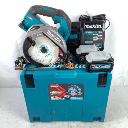  MAKITA マキタ 40Vmax 165mm充電式丸ノコ バッテリ2個・充電器・ケース付 ※ベース交換済 HS001G ブルー