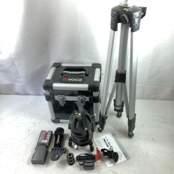 ＊＊ VOICE 赤レーザー 墨出し器 5ライン 4方向 大矩照射モデル 未校正（受光器・三脚・ケース付） VLR-5X ブラック Bランク