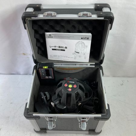  VOICE 赤レーザー 墨出し器 5ライン 4方向 大矩照射モデル 未校正（受光器・三脚・ケース付） VLR-5X ブラック