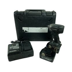 ＊＊ HiKOKI ハイコーキ 18V コードレスインパクトドライバ  （バッテリ2個・充電器・ケース付） WH18DDL2 ブラック Cランク