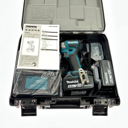  MAKITA マキタ インパクトドライバ コードレス式 18v 充電器・充電池2個・ケース付 TD173DRGX ブルー