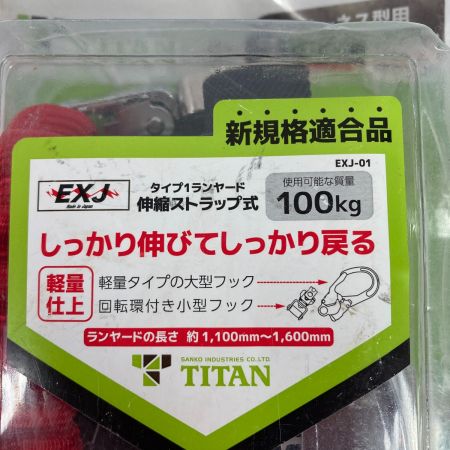  TITAN フルハーネス型用ダブルランヤード 新規格適合品 HL-ERW-BP レッド×ブラック