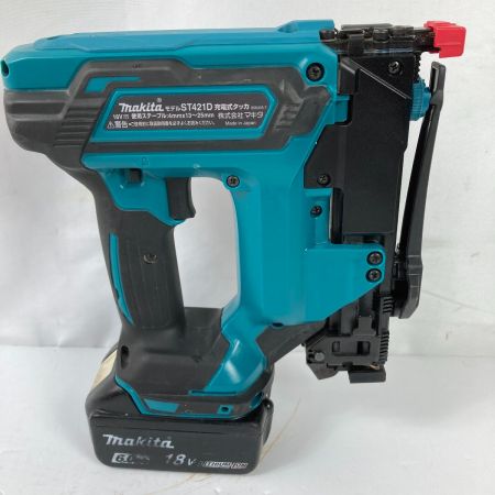  MAKITA マキタ 18V 4mmJ線 充電式タッカ (バッテリ1個・充電器・ケース付） ST421D ブルー