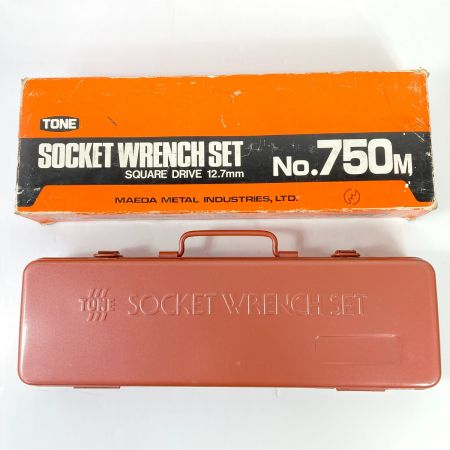  TONE トネ SOCKET WRENCH SET ソケットレンチセット 18点 差込角12.7mm ケース付 750M ブラウン