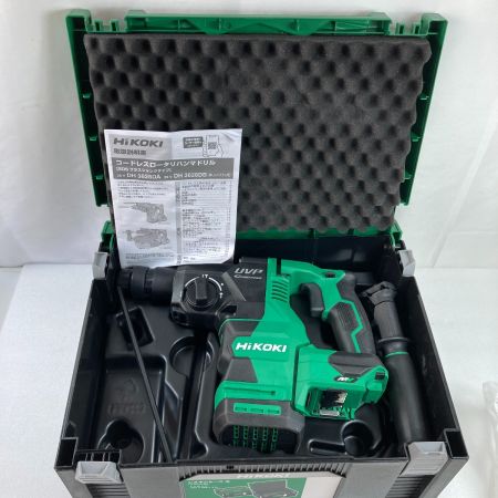  HiKOKI ハイコーキ 36V コードレスハンマドリル SDS+シャンク(バッテリ2個・充電器・ケース付） DH3628DA グリーン