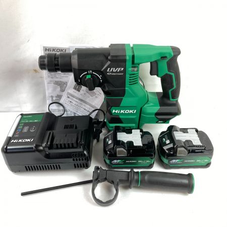  HiKOKI ハイコーキ 36V コードレスハンマドリル SDS+シャンク(バッテリ2個・充電器・ケース付） DH3628DA グリーン