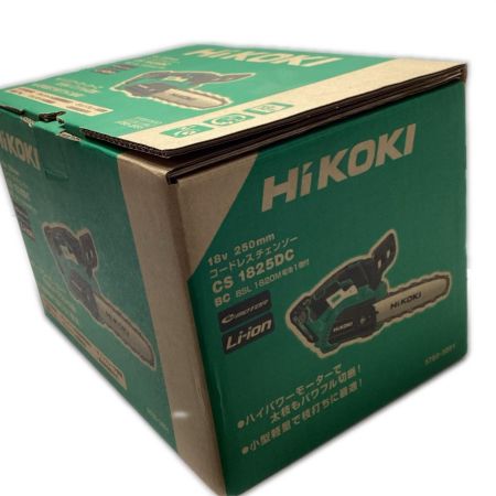 ЗЗ HITACHI 日立 チェーンソー　充電器・充電池1個・ケース付 コードレス式 250mm 18v JD20566 CS1825DC(BC) グリーン