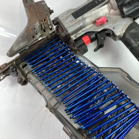  HITACHI 日立 90mm 高圧ロール釘打ち機 ケース付 NV90HMC シルバー