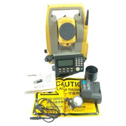 ＊＊ TOPCON トータルステーション バッテリ1個・充電器・ケース付 通電チェック済み ※未校正 ES-105F オレンジ Bランク