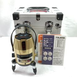 ＊＊ TAJIMA タジマ 赤レーザー墨出し器 (矩十字・横) ケース付 乾電池タイプ ※受光器なし 校正歴不明 GT5Zi ゴールド Cランク