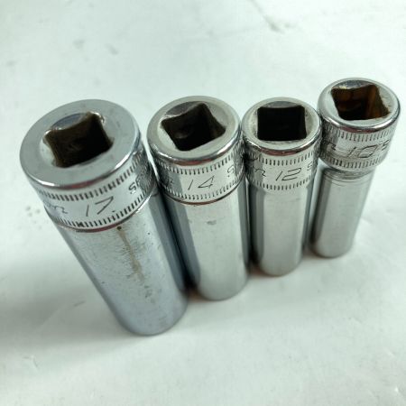  Snap-on スナップオン 6角ディープソケット 差込角9.5mm  SFSM17/14/12/10 4個セット SFSM17/14/12/10 シルバー