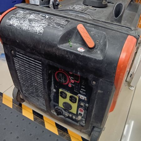 SHINKO(新興製作所) GV-28i オレンジ×ブラック 大型機械 インバーター発電機 程度C 本体のみ 4サイクル 2.8KVA 100v キズ・ヨゴレ有 燃料切替部破損