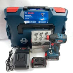 ＊＊ BOSCH ボッシュ 18V コードレスインパクトドライバ (バッテリ2個・充電器・ケース付) GDX18V-210C ネイビー Bランク