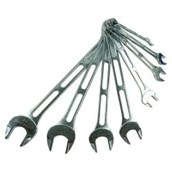 ＊＊ ASAHI アサヒ コンビネーションレンチ ※10/12/13/14/17/19/22/24mm 8本セット シルバー Bランク