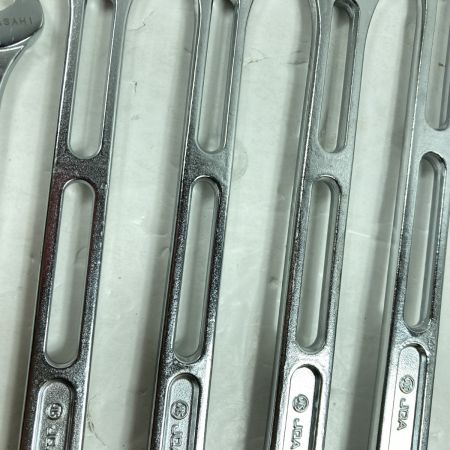  ASAHI アサヒ コンビネーションレンチ ※10/12/13/14/17/19/22/24mm 8本セット シルバー