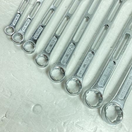  ASAHI アサヒ コンビネーションレンチ ※10/12/13/14/17/19/22/24mm 8本セット シルバー