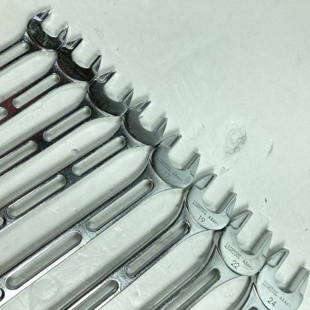  ASAHI アサヒ コンビネーションレンチ ※10/12/13/14/17/19/22/24mm 8本セット シルバー