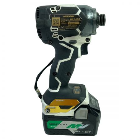  HiKOKI ハイコーキ 36V コードレスインパクトドライバ (バッテリ2個・充電器・ケース付） WH36DC ホワイト×ブラック