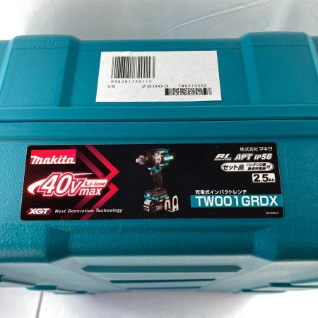  MAKITA マキタ 40Vmax 充電式インパクトレンチ 差込角19mm  (バッテリ2個・充電器・ケース付) (1) TW001GRDX ブルー