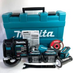 ＊＊ MAKITA マキタ 40Vmax 125mm 充電式ディスクグラインダ (バッテリ2個・充電器・ケース付） GA002GRDX ブルー Sランク