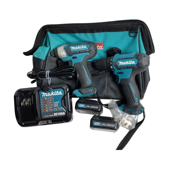 MAKITA マキタ 10.8V コンボキット（インパクトドライバ＆ドライバドリル）(バッテリ2個・充電器・ケース付） CK1009  ブルー｜中古｜なんでもリサイクルビッグバン