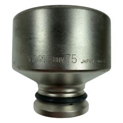 ＊＊ TONE トネ インパクト用ソケット 穴角6角 対辺寸法75mm 全長95mm 差込角25.4mm 8NV シルバー Bランク