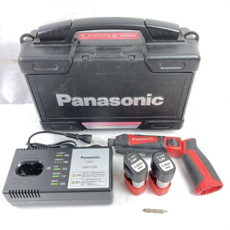  Panasonic パナソニック 7.2V 充電スティックインパクトドライバ (バッテリ2個・充電器・ケース付） EZ7521LA2S-R レッド×ブラック