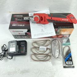 ＊＊ KYOCERA キョウセラ 10.8V 充電式やすり バッテリ1個・充電器・エンドレスベルトセット BBY-1110L2 レッド Sランク