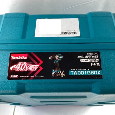  MAKITA マキタ 40Vmax 充電式インパクトレンチ 差込角19mm (バッテリ2個・充電器・ケース付)  (2) TW001GRDX ブルー